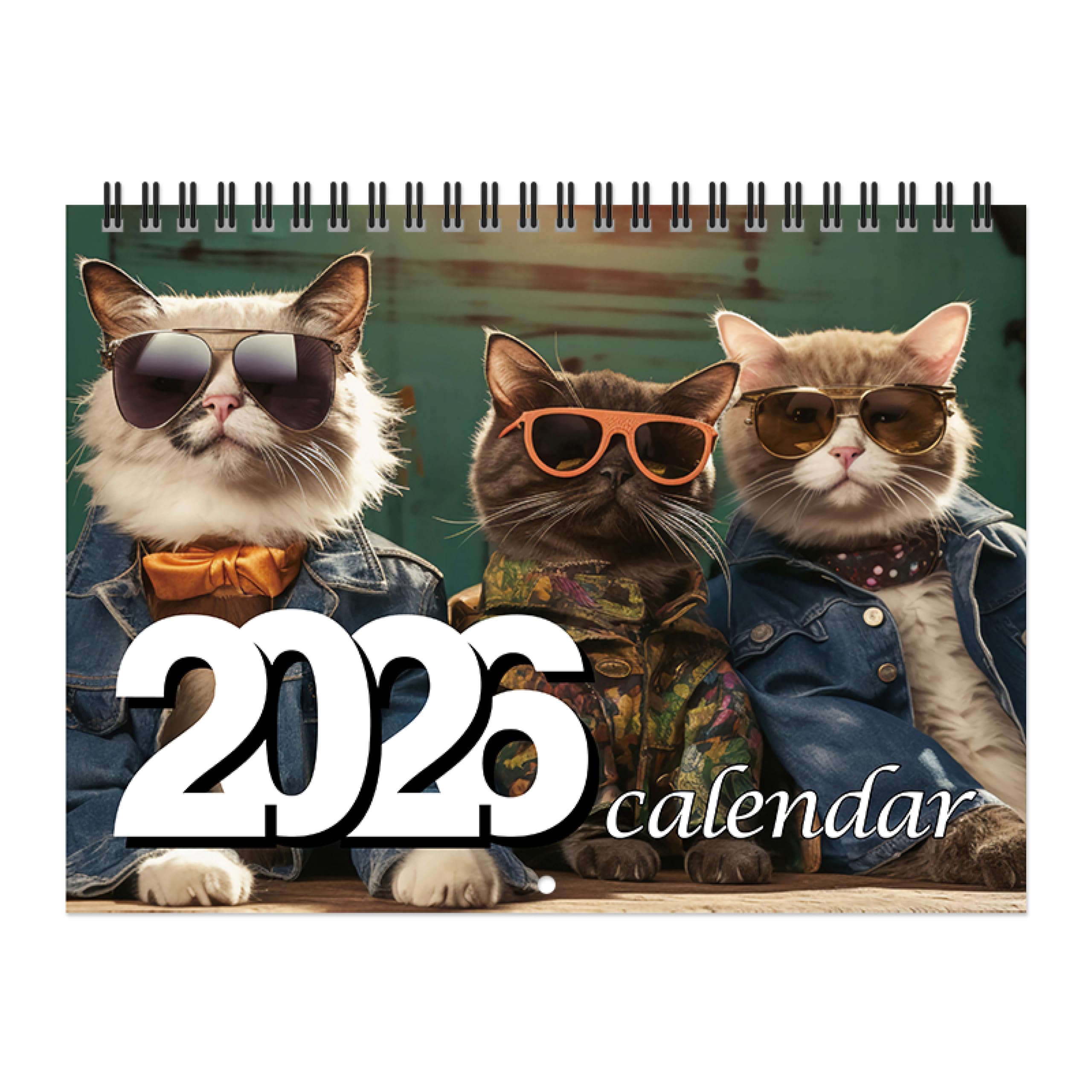 2026 Cat Calendar - 2026 Wall Calendar, 12 Month Calendar, January 2026 - December 2026, 8" x 11", 2026 Wall Calendar, Double Bound - Stylish Cat