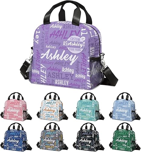 Bolsa de almuerzo personalizada con nombre, poliéster, color 4, unisex