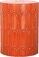 Safavieh Melody Orange Glazed Ceramic Garden Stool - Indoor Outdoor Decorative Side Table