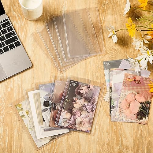 Miniatura 2 de Henoyso 50 protectores de tarjetas de béisbol de 4 x 6 pulgadas, soportes para tarjetas de fotos transparentes, fundas rígidas de PVC duro para