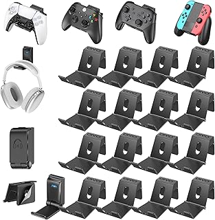 OIVO Controller/Headset Halterung, Faltbar Kopfhörer Halter Wand, Universal Kopfhörer Haken für Over Ear Kopfhörer, Lagerung Kopfhörer/Controller Ständer für Gaming-Zubehör- 16 Stück