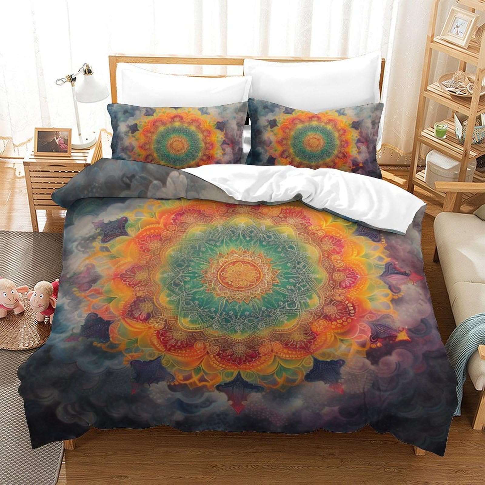 Housse de couette 200x200cm Bohemia avec 2 taies d'oreiller