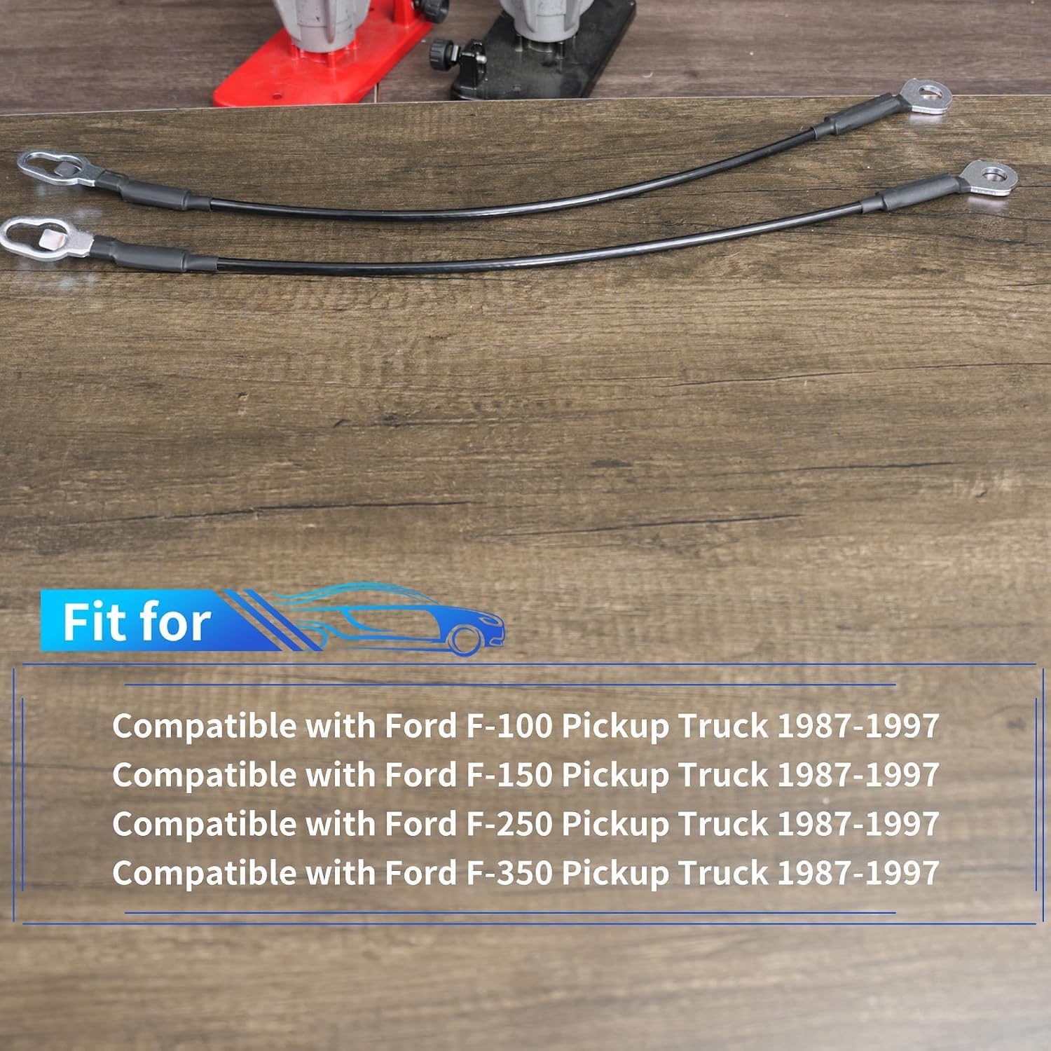 Tailgate Support Cable F7TZ-9943052-A F7TZ-9943053-A for Ford F-100 F-150 F-250 F-350 Pickup Truck 1987-1997, Pickup Tailgate Lift Straps, Replaces F5TZ9943052AA, F5TZ9943053AA, E3TZ9943052B