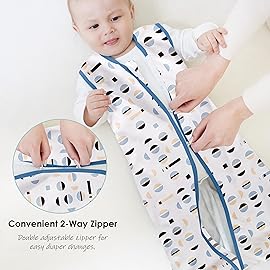 Cute Castle Baby Sleep Sack 0-6 Months - Lightweight 100% Cotton 2-Way Zipper TOG 0.5 Infant Wearable Blanket, Newborn Essentials Toddler Sleep Clothes (3 Pack Blue)