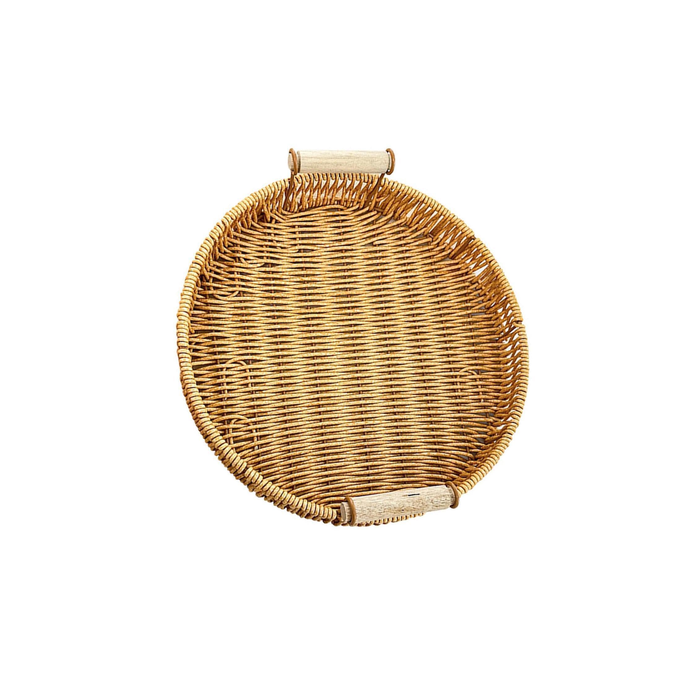 YIXANNX Woven Serving Tray Storing Snacks Pastries Cookies And Organizing Breakfast On Dining Room Tables During Events Food Storage Basket Party Kitchen