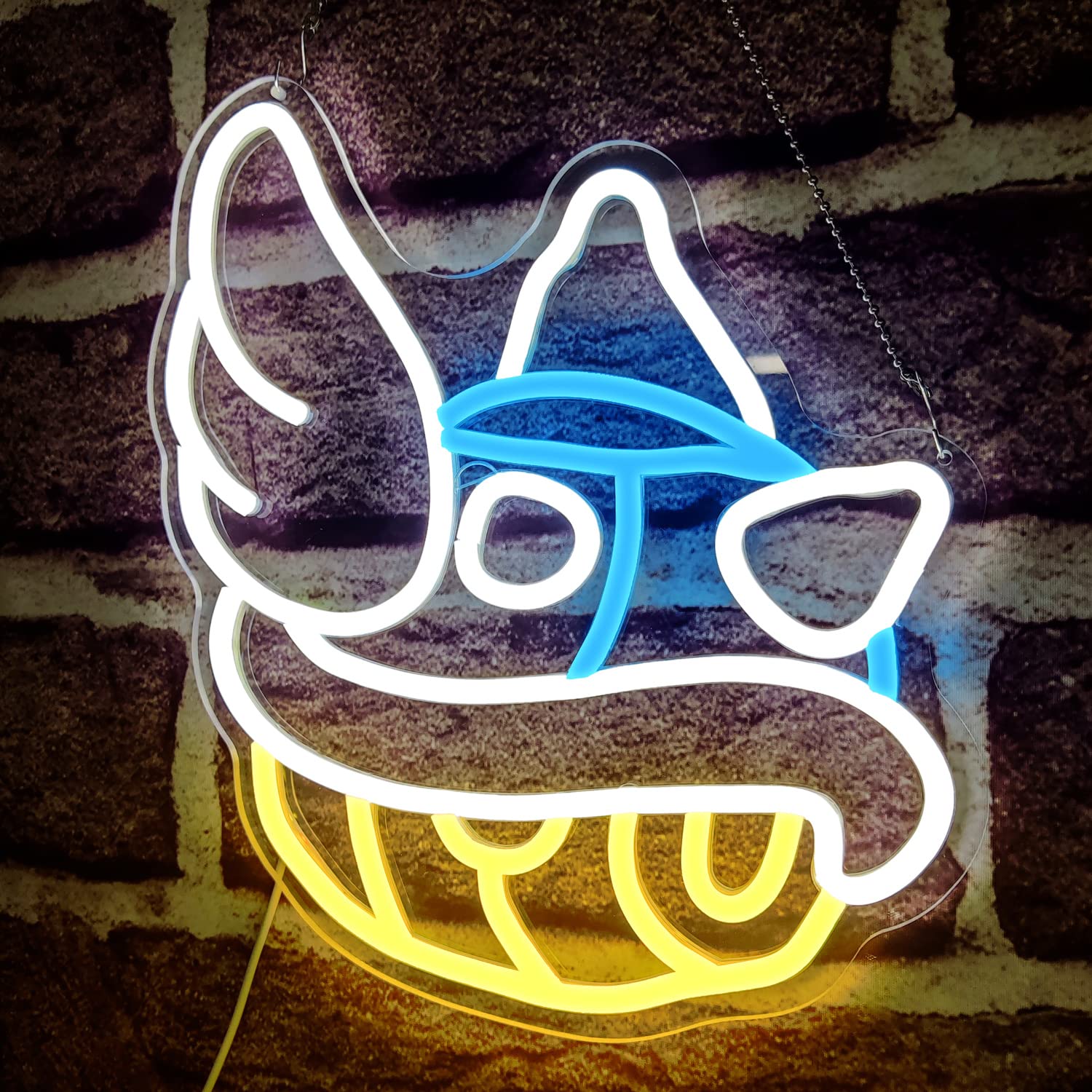 Blue Shell Neon Sign Gaming Neon Sign from Game Room Decor Dimmable Blue Shell Neon Game Decor Lights up Sign for Kids Man Cave Wall Gamer Gifts for Boys Kids