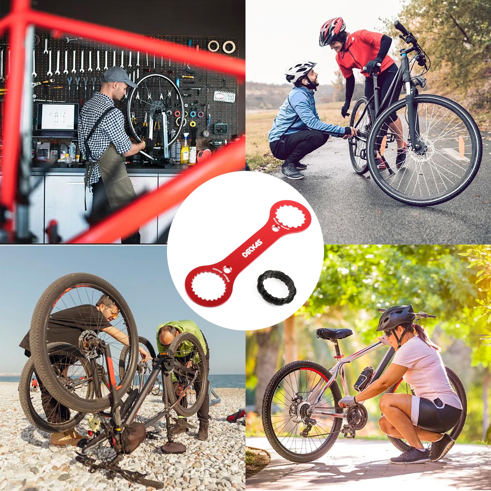 Clé Centerlock Pour Pédalier Vélo HAFRILY - Alliage Aluminium, Compatible Shimano, SRAM, FSA, Etc. - Rouge