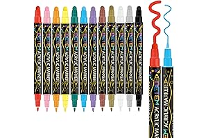 Acrylic Paint Pens, Double-tipped Vibrant Markers for Art and Crafts