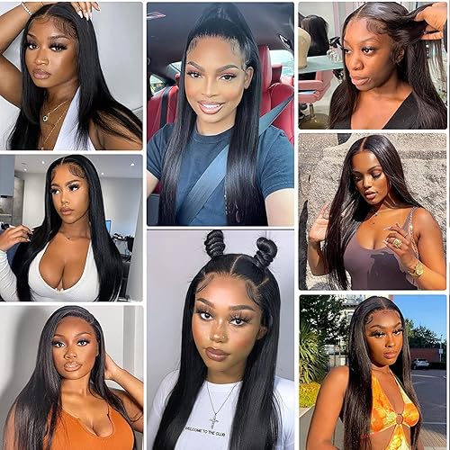 Miniatura 6 de daparo Pelucas de cabello humano lacio de 26 pulgadas con encaje frontal, prearrancado, densidad del 180%, sin pegamento, 13x4, HD, encaje frontal,
