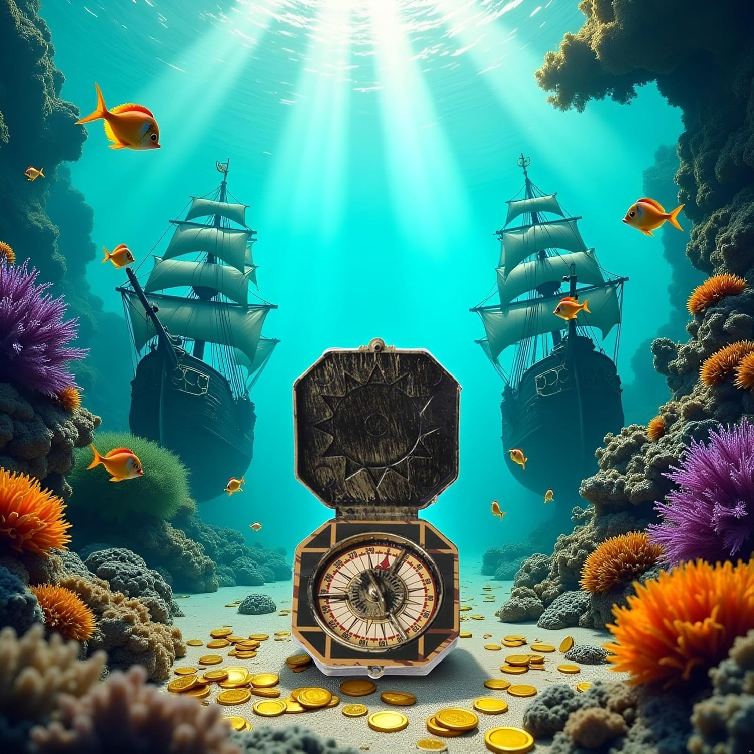 1Pc Bronze Compass Toy, Nautical Compass Pirate Captain Costume Toy Halloween Party Cosplay Decoration Deft Design, Toys and Games - Image 3
