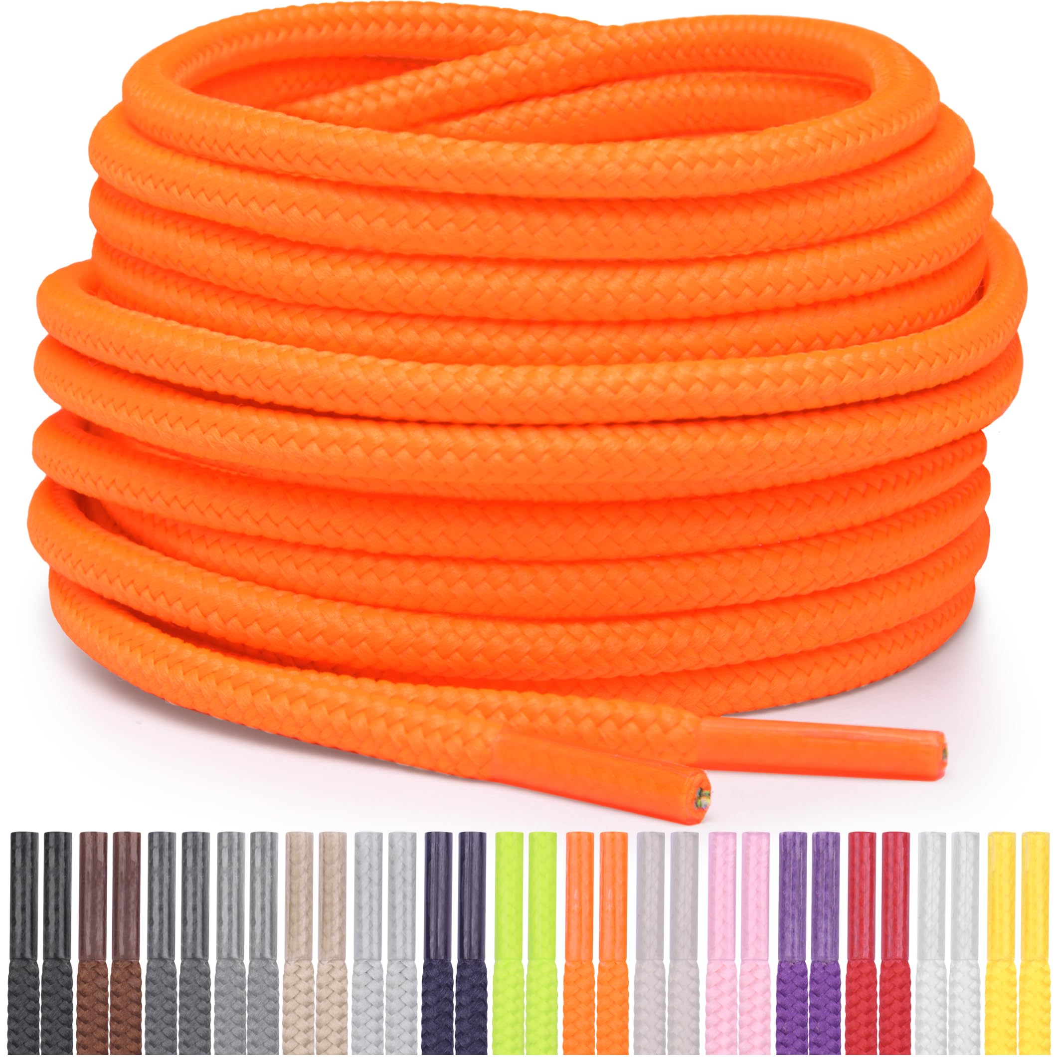 Miscly Round Shoelaces [1 Pair] 5/32″ Thick - For Shoes, Sneakers & Boots