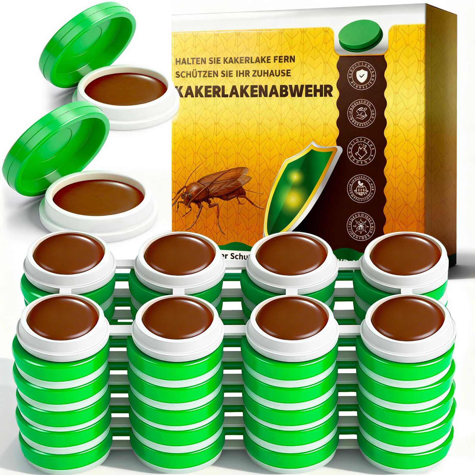 48 Stück Kakerlaken Gel Abwehrmittel Schabenfalle - Kakerlakenfalle Anti Küchenschaben Gel, Geeignet für Ungeziefer Wie Bettwanzen, Schaben, Brotkäfer, Heimchen