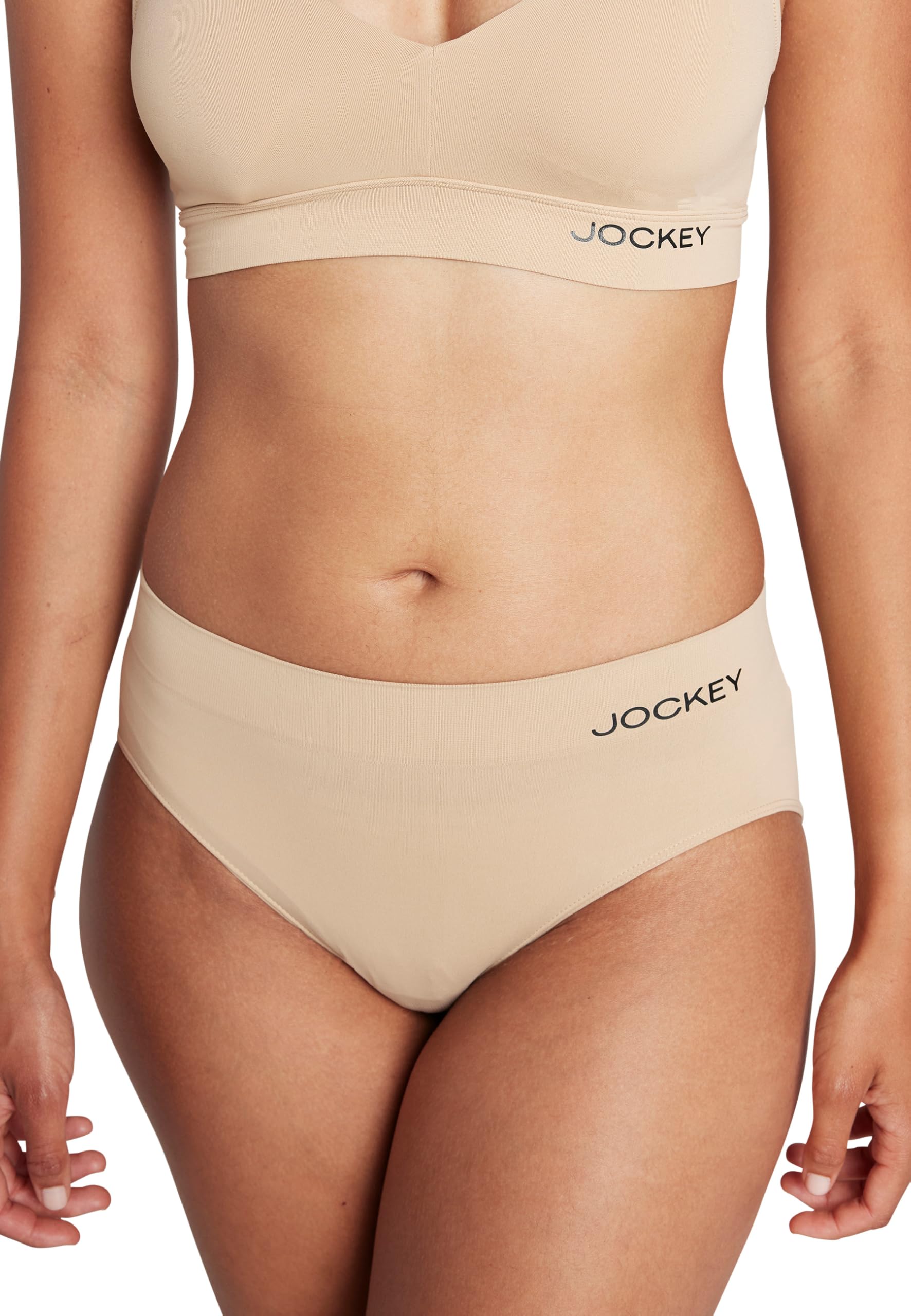 Jockey Women's Soft Beige Eco Seamfree Smooth Hipster, 2XL