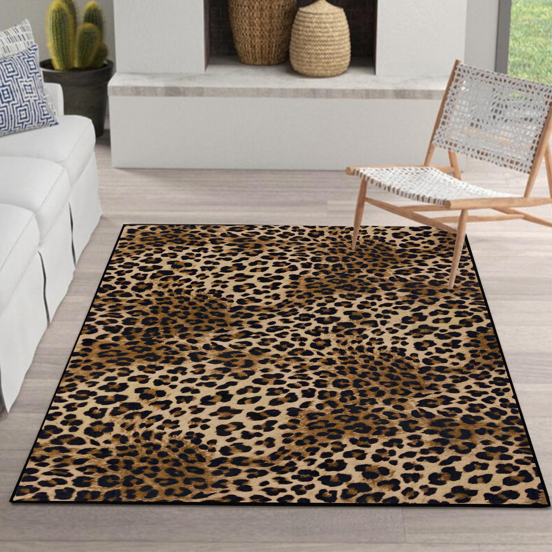 Amazon.com: Aukib Leopard Rug 4x6 Cheetah Print Washable Non-Slip