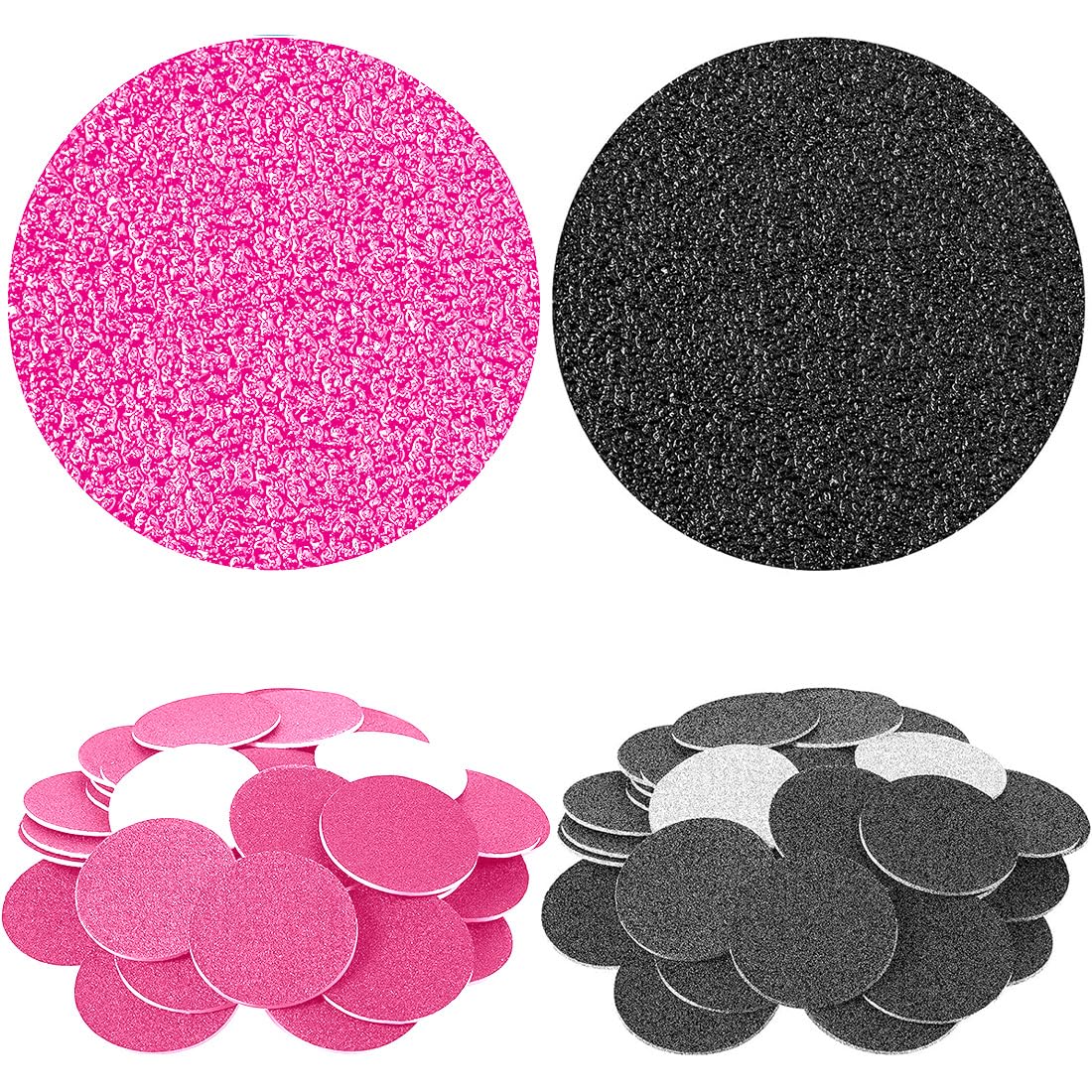 100 Pezzi Set da Carta Vetrata, 25 mm di Diametro Dischi Abrasivi, 80#/120# Disco per Lucidatura in Lana, Kit Carta Vetrata per Manicure e Pedicure al Tallone