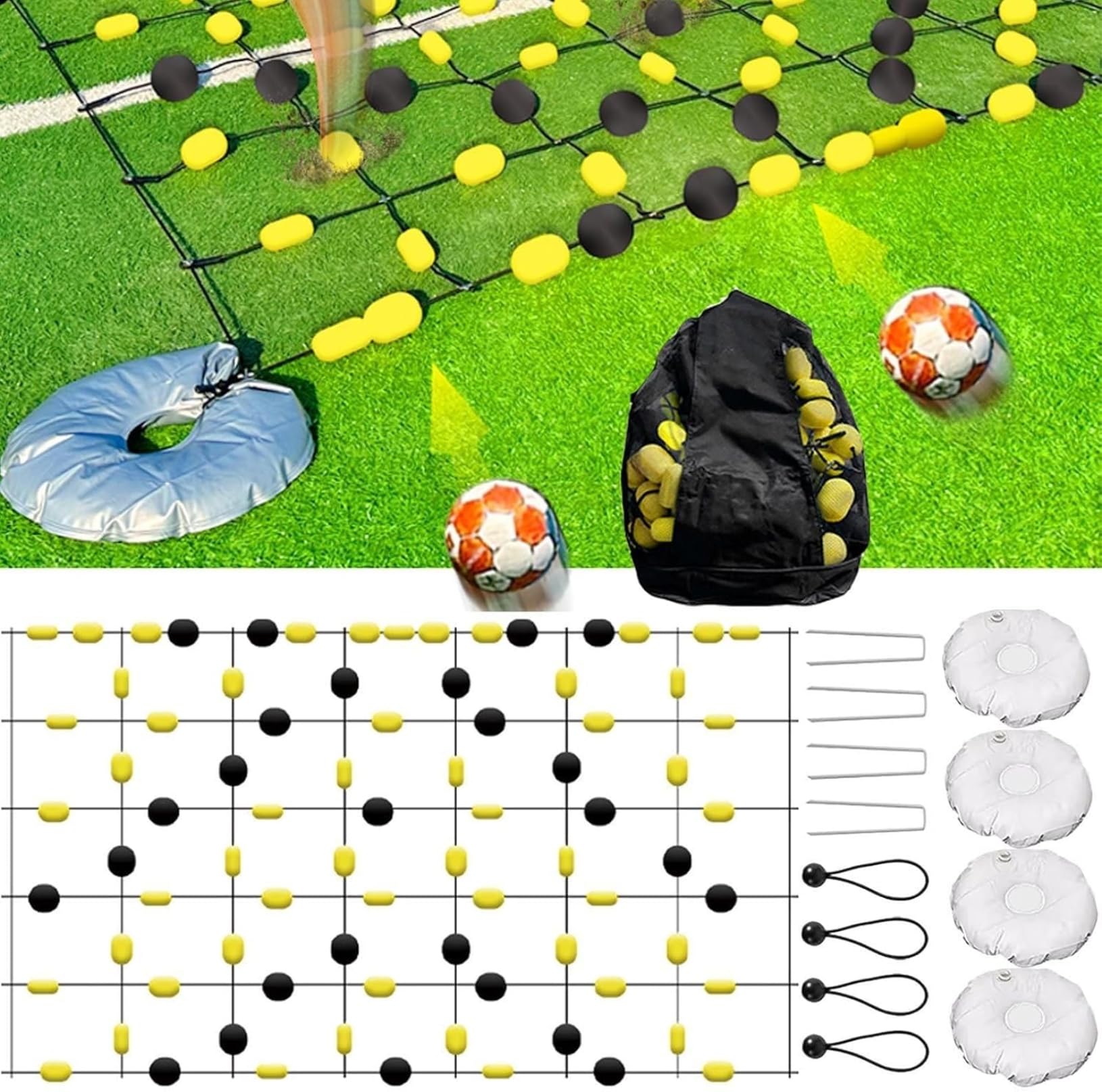 Eiwitany Soccer Goalkeeper Training Equipment | Floor Matrix Deflector for Reflex & Agility | Refraction Angles for Enhanced Skills (2.8×2m)