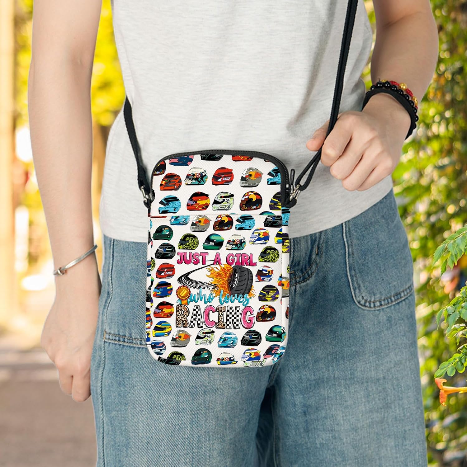 LEVLO Funny Racing Game Crossbody Bag Racing Fans Gifts Racing Lover Shoulder Bag Racing Team Merchandise - Image 3