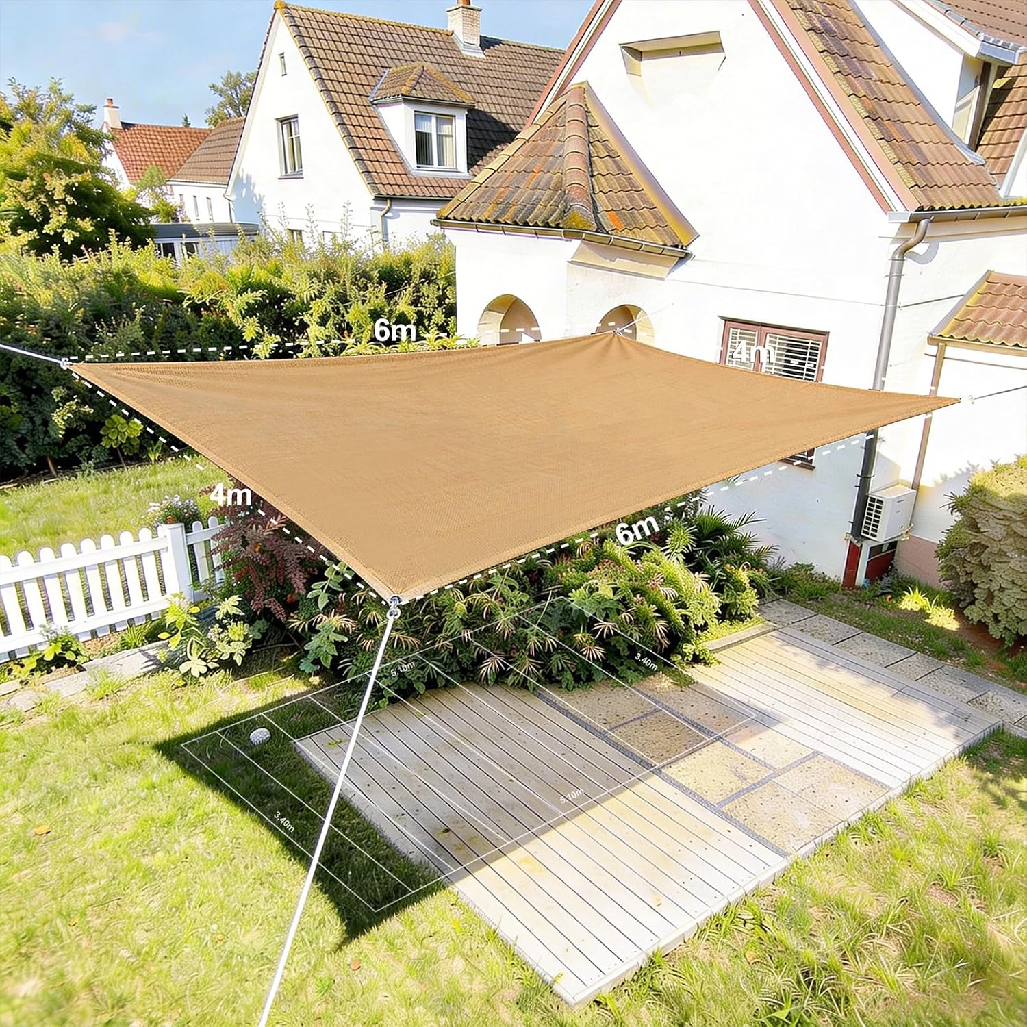 HAIKUS Vela Ombreggiante 4x6 m Sabbia HDPE