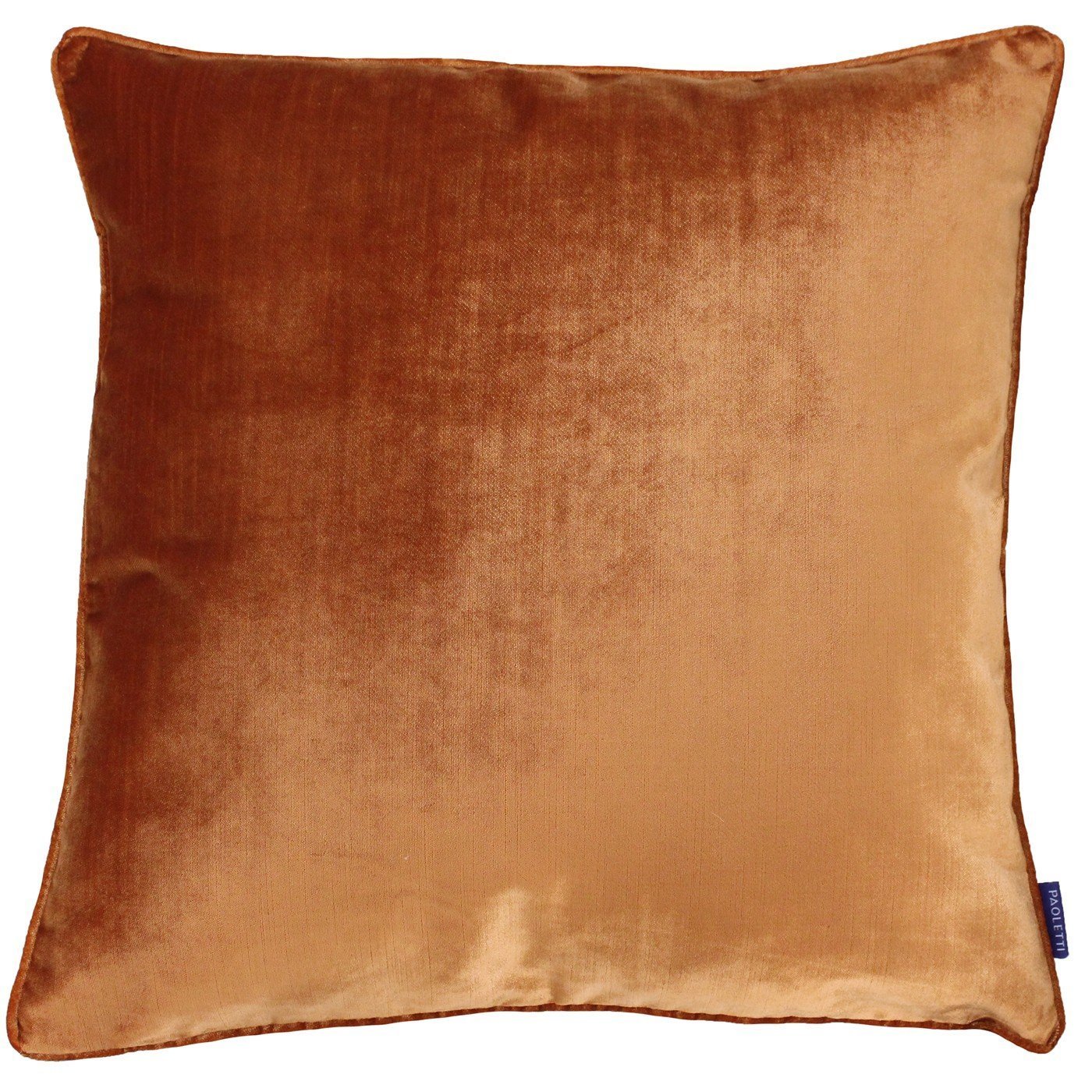 Riva Paoletti Luxe Velvet Cushion Cover - Rust Orange - Soft Velvet Feel Fabric - Reversible - Hidden Zip Closure - Machine Washable - 100% Polyester - 55 x 55cm (22" x 22" inches)
