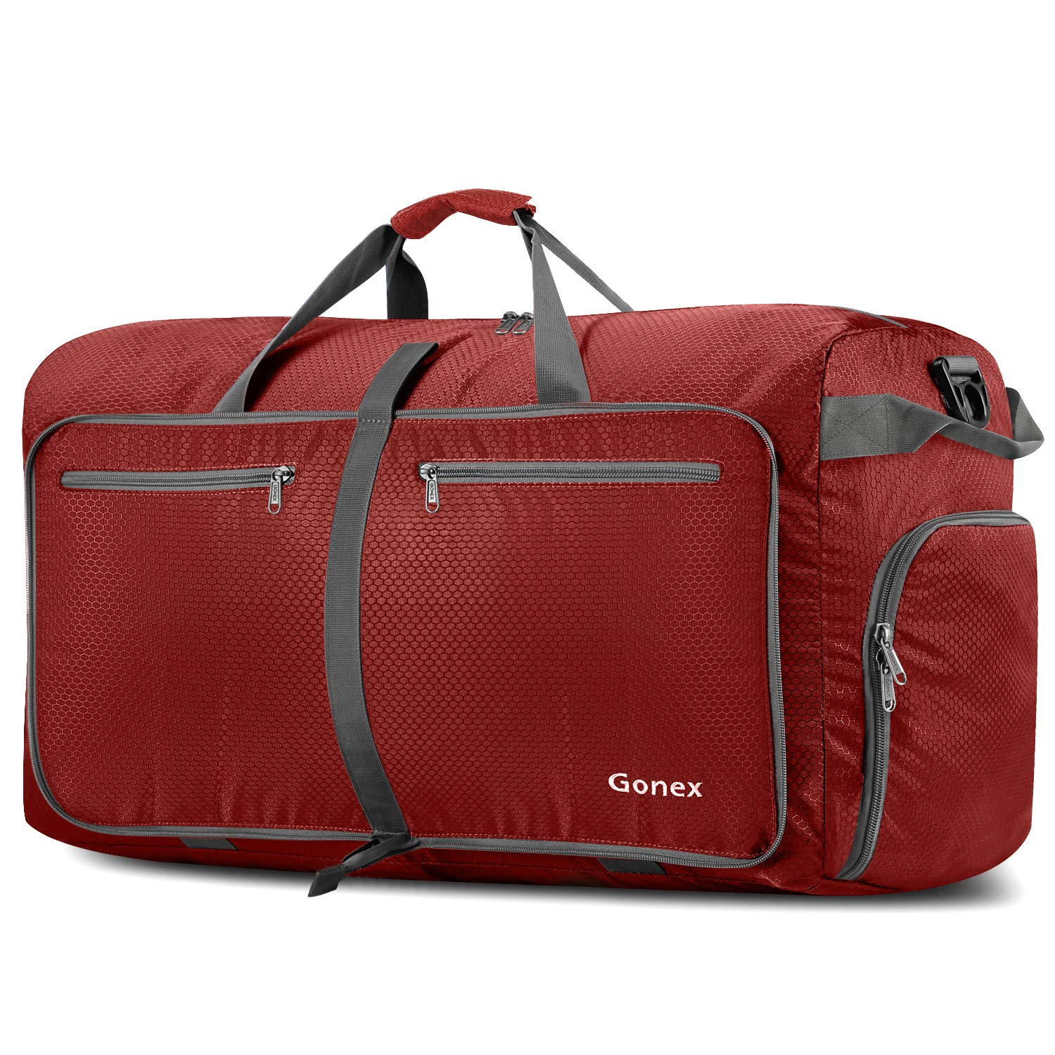 Gonex 150L Travel Duffel Bag Foldable Water Resistant Travel Bag Lightweight Duffel Bag with Big Capacity for Luggage Gym Sports Red