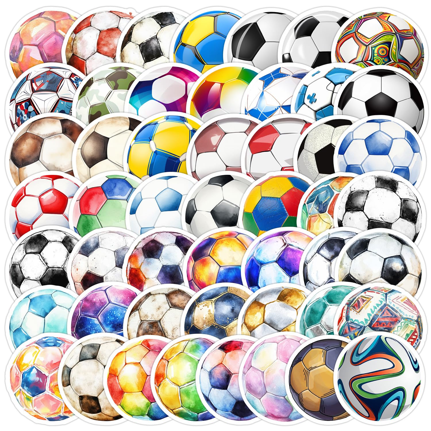 Cool Football Stickers for Laptop(50 PCS),Gift for Children Teens Adults Girl Boys,Football Aesthetic Waterproof Stickers for Skateboard,Scrapbook,Bike,Phone,Computer,Luggage Water Bottle Guitar