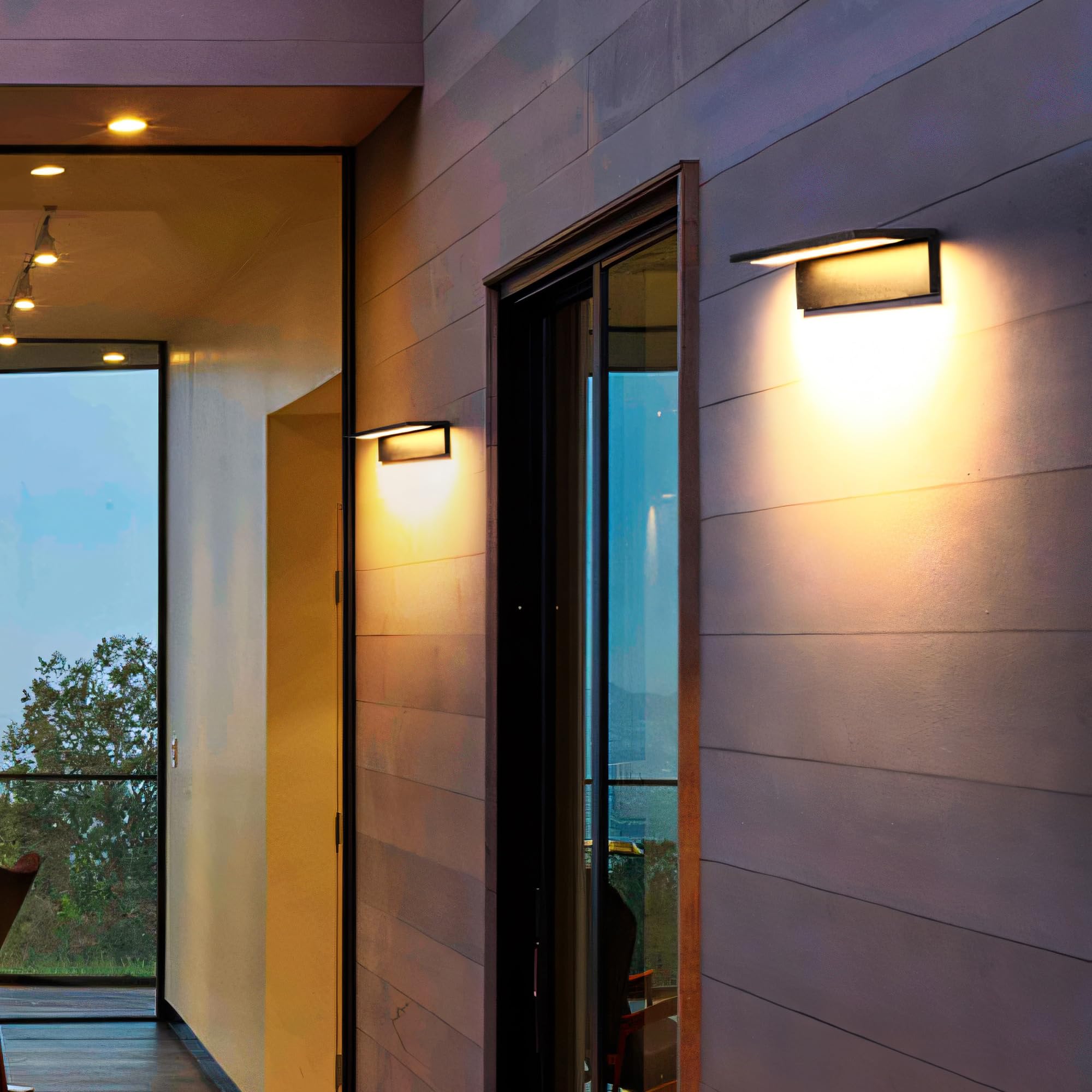 LED Außenwandleuchte Hausnummernleuchte 12W 1200LM,Moderne Außenlampe Wand IP54 Wasserdicht, Aluminium Wandlampe Außen Warmweiß 3000K,Außenbeleuchtung für Haustür Garten Eingang,Lampenlänge 320MM