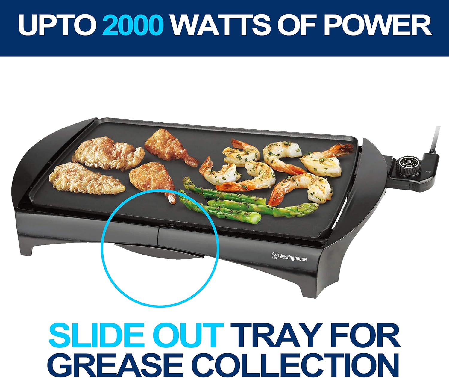 Westinghouse WKGL2456 220V Electric Griddle cooking various foods