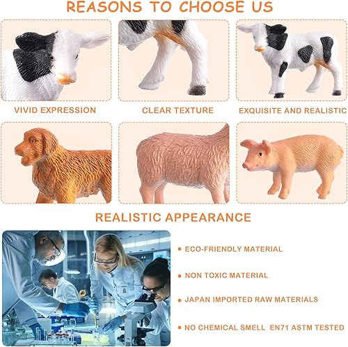 Miniatura 5 de 16 figuras de animales pequeños, juguetes realistas de animales de granja para cupcakes, juguetes educativos de aprendizaje, regalos de fiesta de