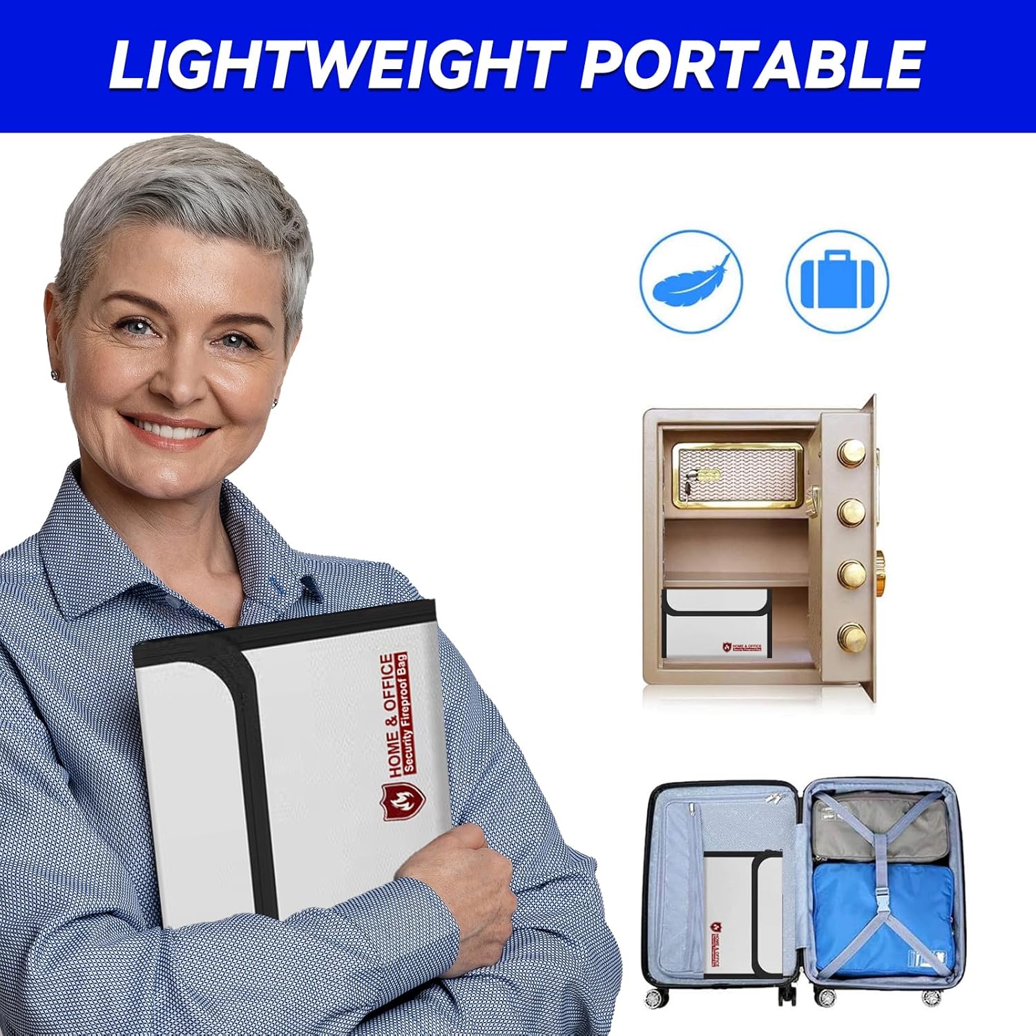 小型防火バッグ(5 x 8インチ)、かゆくならない耐火マネーバッグ 現金、貴重品、パスポート、通貨、鍵用 (2個パック)