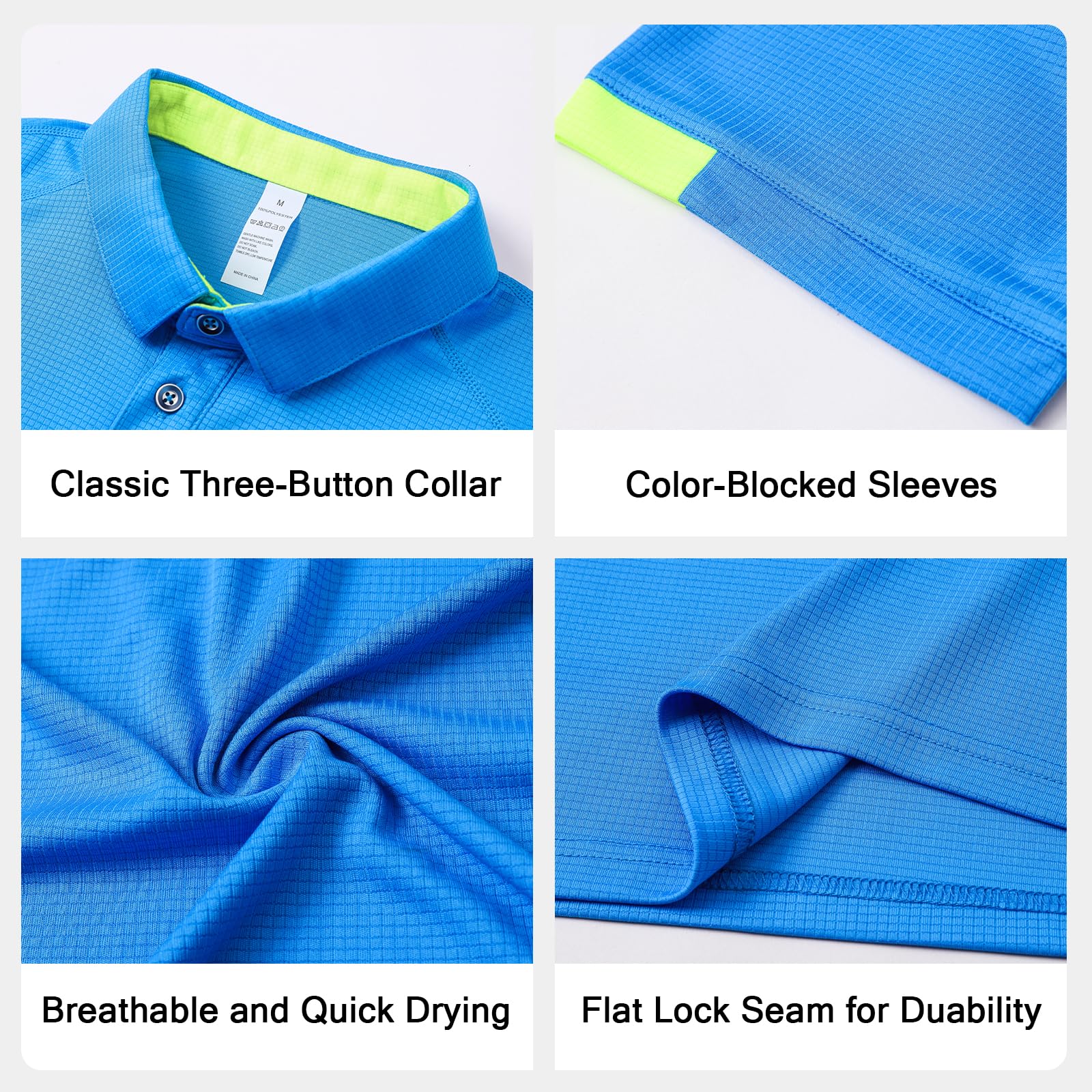 HUAKANG 3 Piezas Polo Hombre Manga Corta Deporte Ocio Secado Rápido Transpirable Camiseta Golf Polos Hombre
