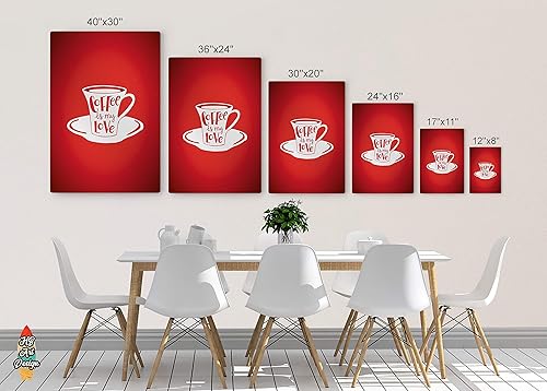 Miniatura 7 de HB Art Design Coffee is My Love Quote Espresso in Red Background Metal Print Wall Art Coffee Bar Decor Coffee Signs Kitchen Wall Decor Dining Room