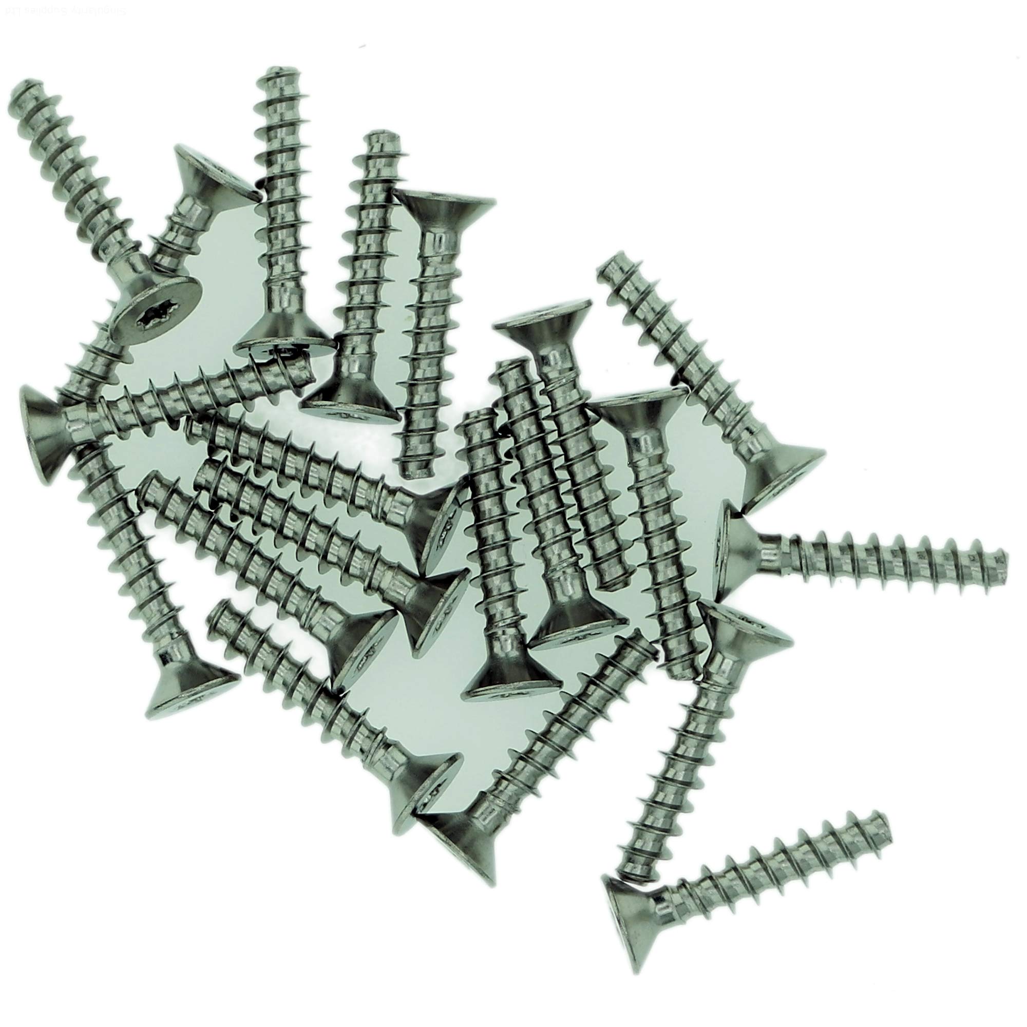 Singularity Supplies D3.5 (3.5Mm X 10Mm) Pozi Countersunk Screws For Plastic - Stainless Steel (A2) (Pack Of 20)