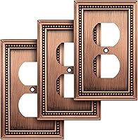 Vista 23 de Henne Bery Sunken Pearls - Placa de pared decorativa resistente para interruptor, cubierta para tomacorrientes (doble dúplex, níquel satinado)