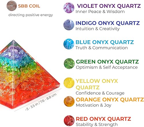 Miniatura 2 de Orgonite Crystal Handmade Seven Chakra Gemstone Pyramid - Orgone Chakra Healing Stone Pyramids for Mediation, Yoga, Reiki, Spiritual Gift, Office