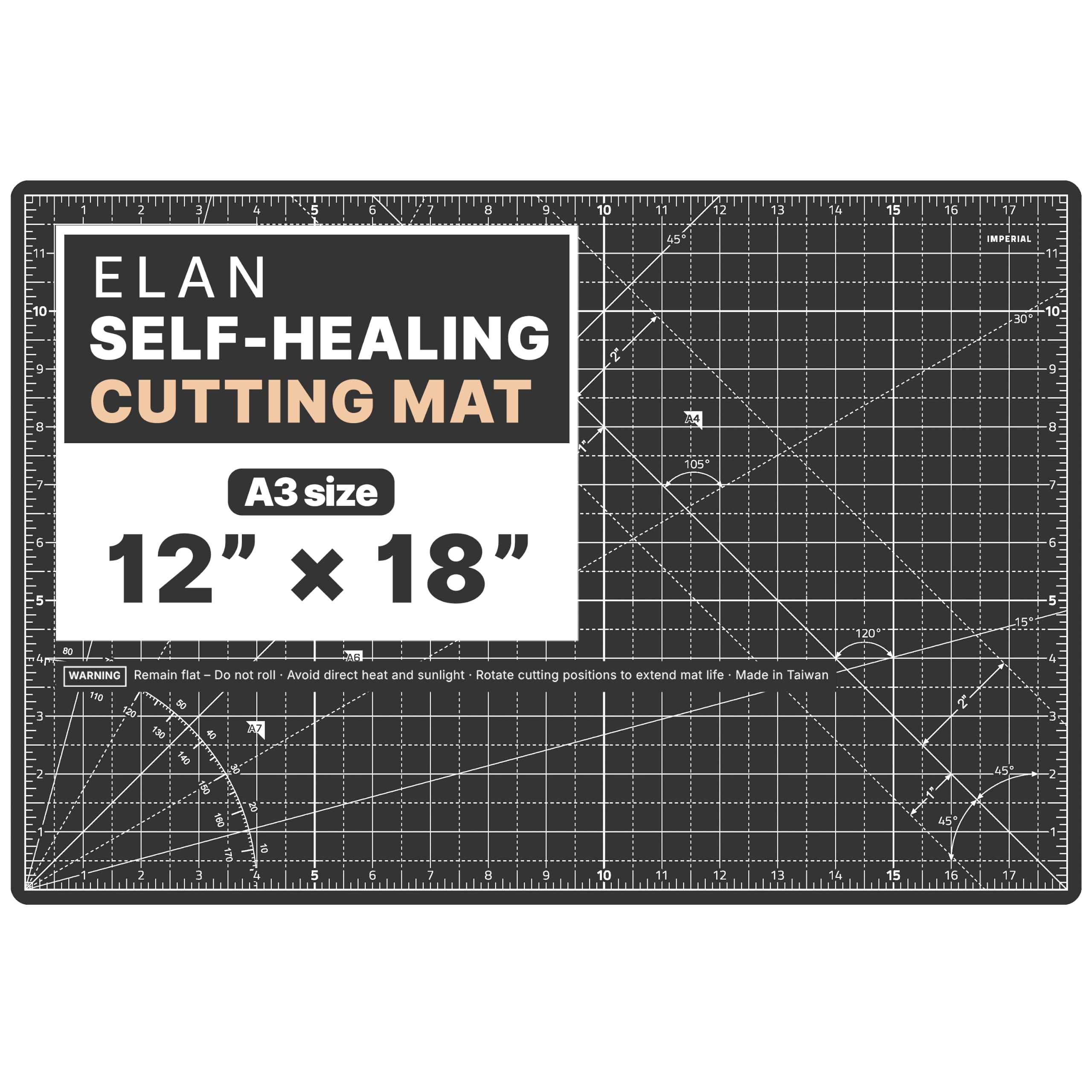 Elan Self Healing Cutting Mat - 9x12 Inch -14 Elan Self Healing Cutting Mat - 9x12 Inch -14