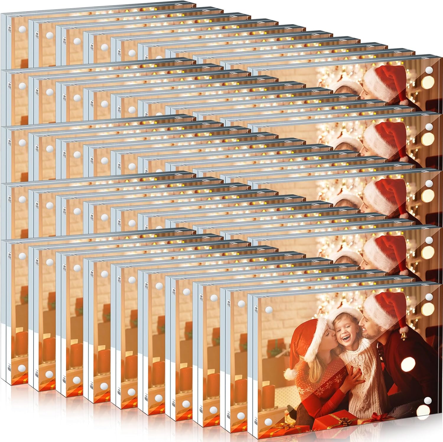 handepo 50 pack 5 x 7 inch clear acrylic picture frames double sided magnetic photo frames 20mm thickness frameless desktop display freestanding for bedroom living room home office 50 5 x 7 inch