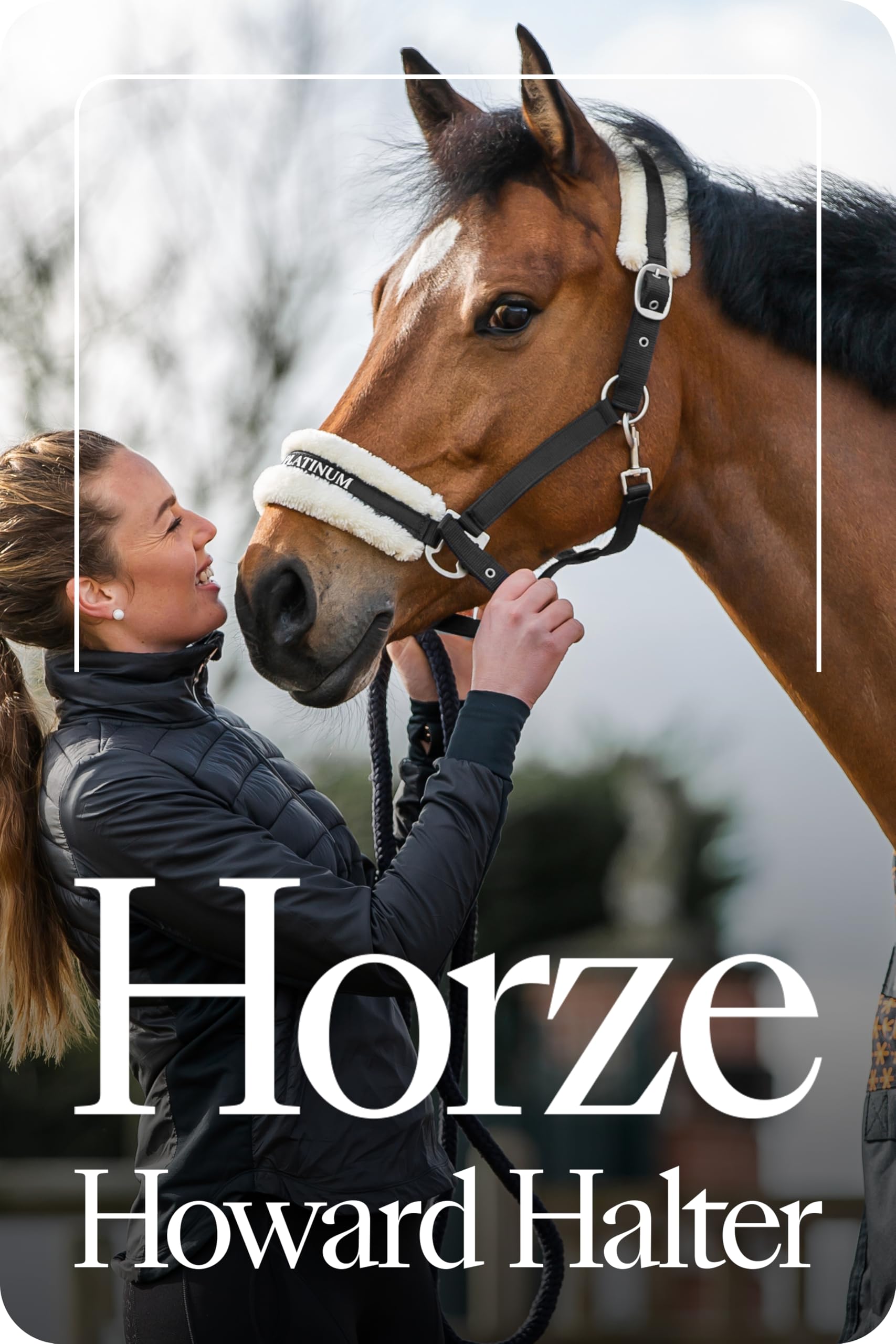 HORZE Pferde Halfter Howard aus Fleece, Halfter für Pferde und Pony, verstellbar, Schwarz, SH