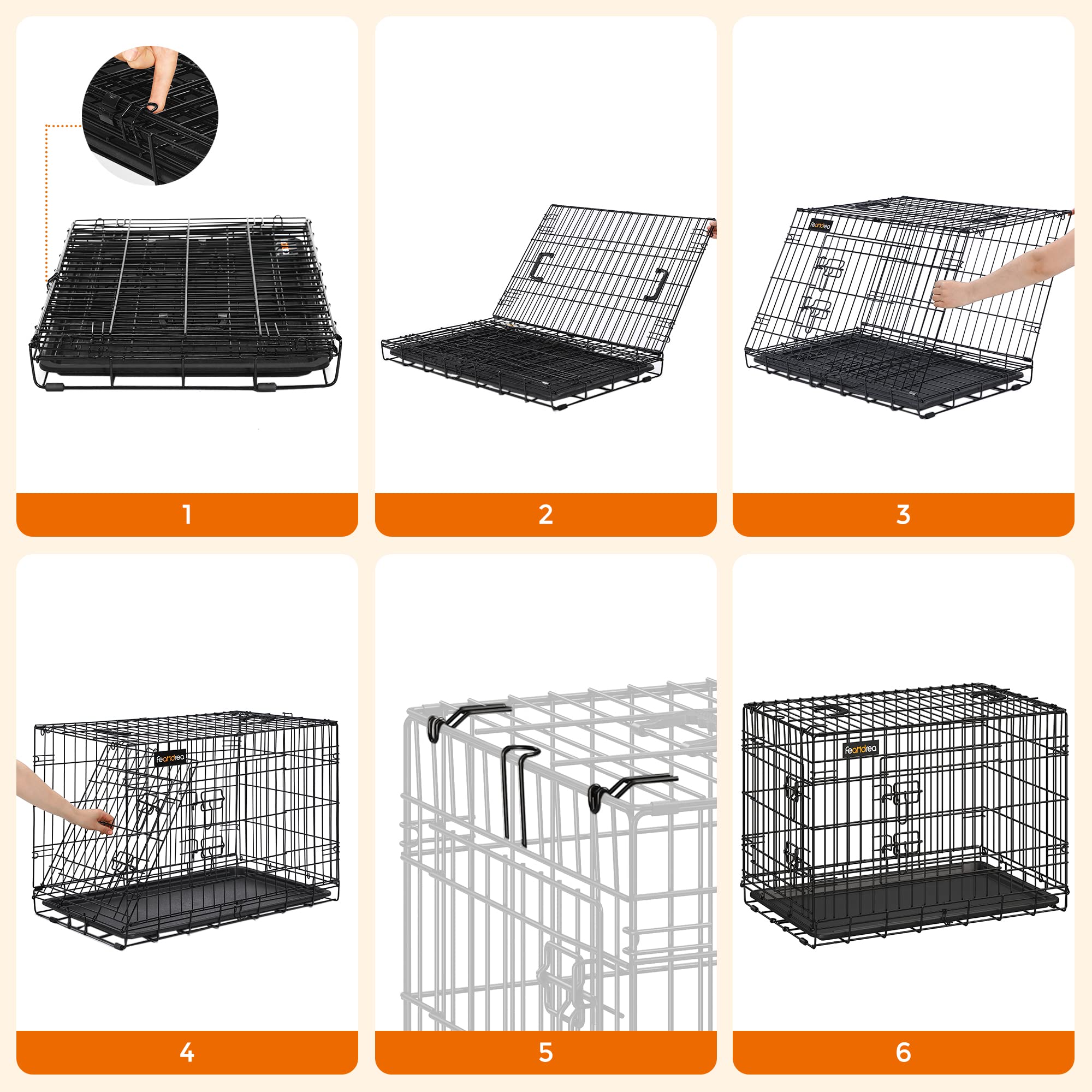 FEANDREA 犬 ケージ 折りたたみ犬用ケージ Amazon.co.jp: FEANDREA ペットケージ 77.5×48.5×55.5cm 室内外兼用 犬