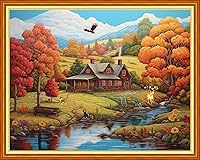 Vista 23 de Dimensean Kits de punto de cruz estampados, gama completa de patrones de bordado, kits de iniciación para principiantes y adultos, kits de punto