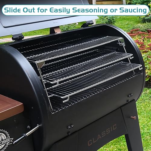 Miniatura 6 de Rejillas para carne deshidratada para Traeger Smoker Pro 575 22 34 Rejilla de enfriamiento y calentamiento para barril de 21" de profundidad de Pit