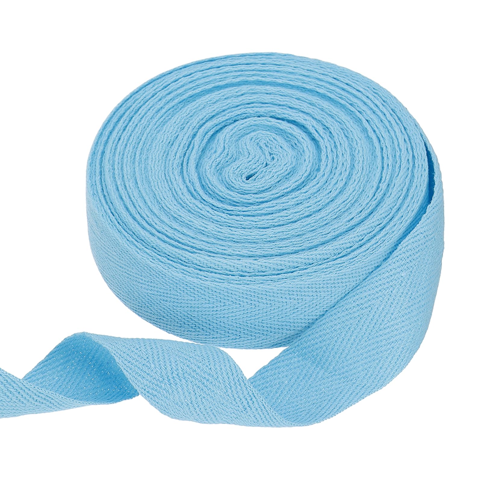 sourcing map Cotton Twill Tape Ribbon 25mm x 10 Meters Herringbone Webbing Tape Roll Bias Binding Tape for DIY Crafts Sewing Gift Wrapping, Lake Blue