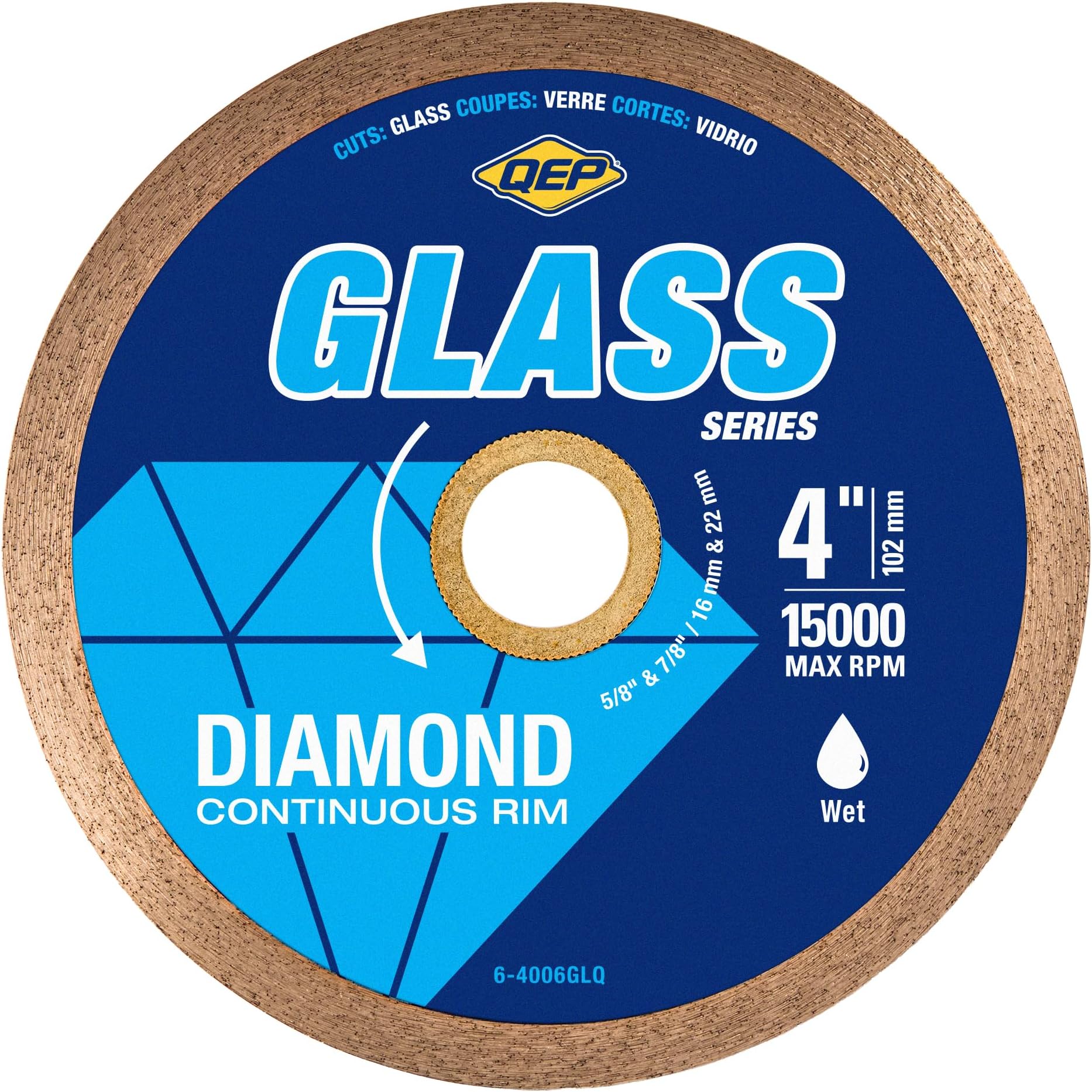 QEP 4" Continuous Rim Glass Cutting Blade