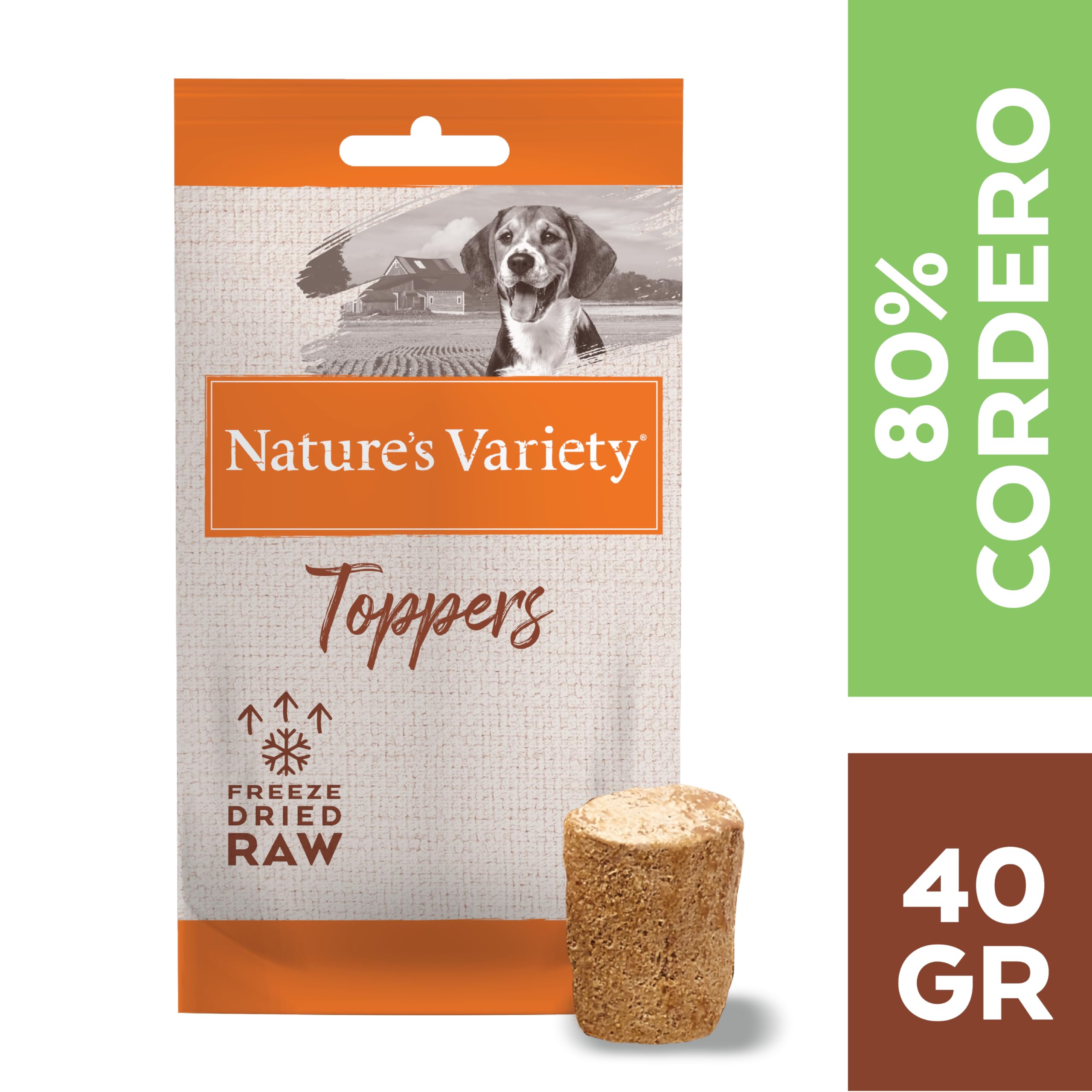 Nature's Variety Freeze Dried Gefriergetrocknete Lammtoppers für Hunde, Box mit 7 x 40 g