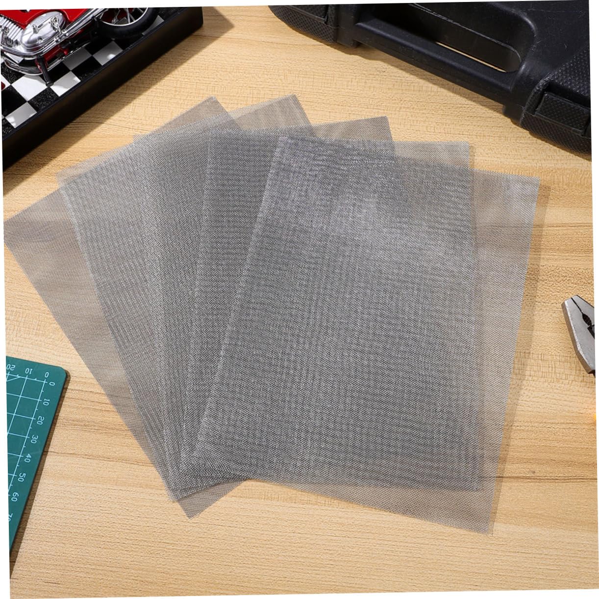 Luxshiny 16pcs Bumper Repair Mesh Stainless Steel Welding Screen for Auto Bumper Repair Mesh Screen for
