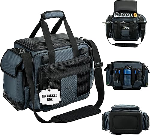 Miniatura 9 de Goture Bolsa grande para aparejos, almacena hasta 8 unidades 3700 Plus, 4 bandejas de aparejos 3600, bolsa de pesca grande resistente al agua con