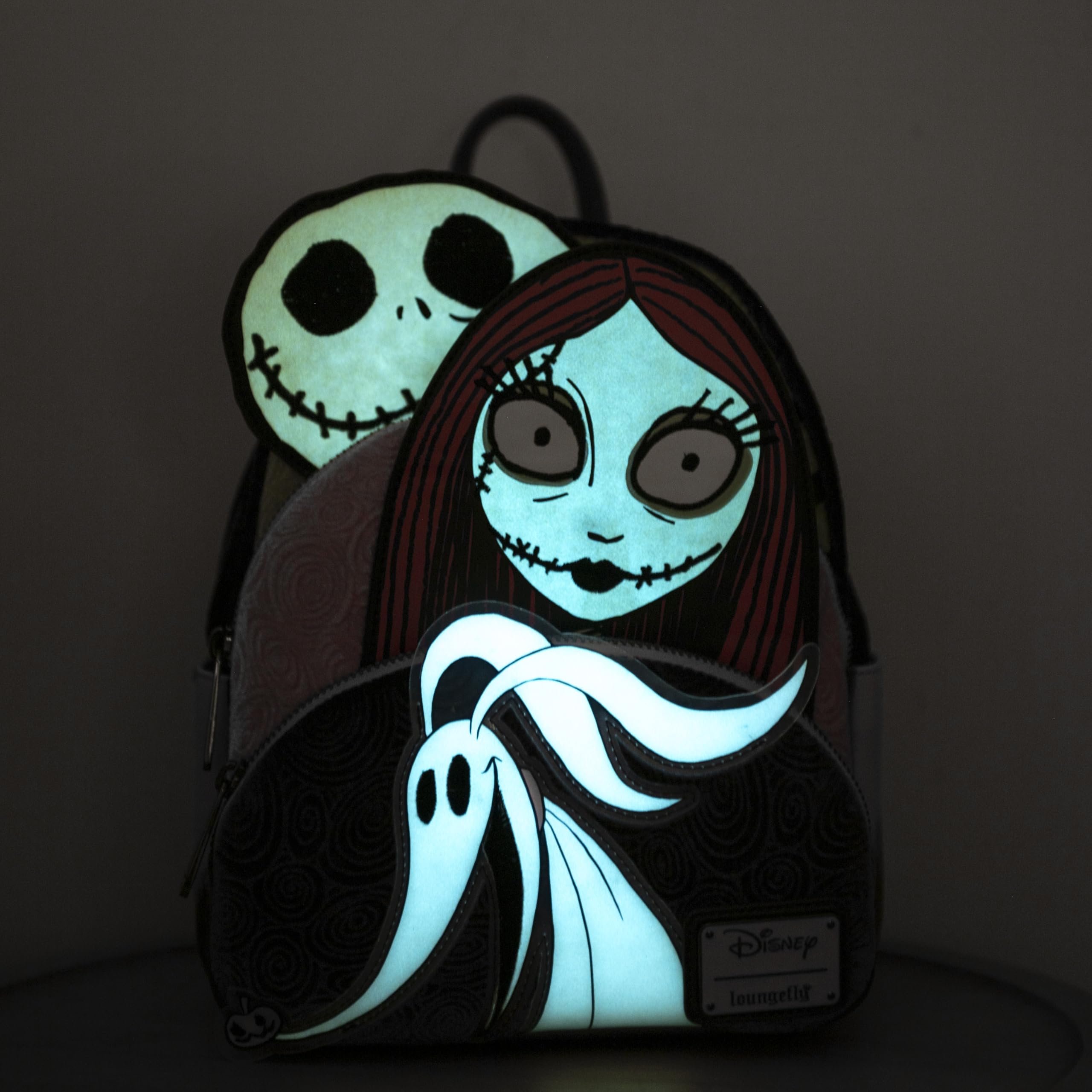 Loungefly Disney Nightmare Before Christmas Glow in the Dark Jack, plecak damski Sally and Zero, wielokolorowy, jeden rozmiar, Wdbk3801, wielobarwny, rozmiar uniwersalny