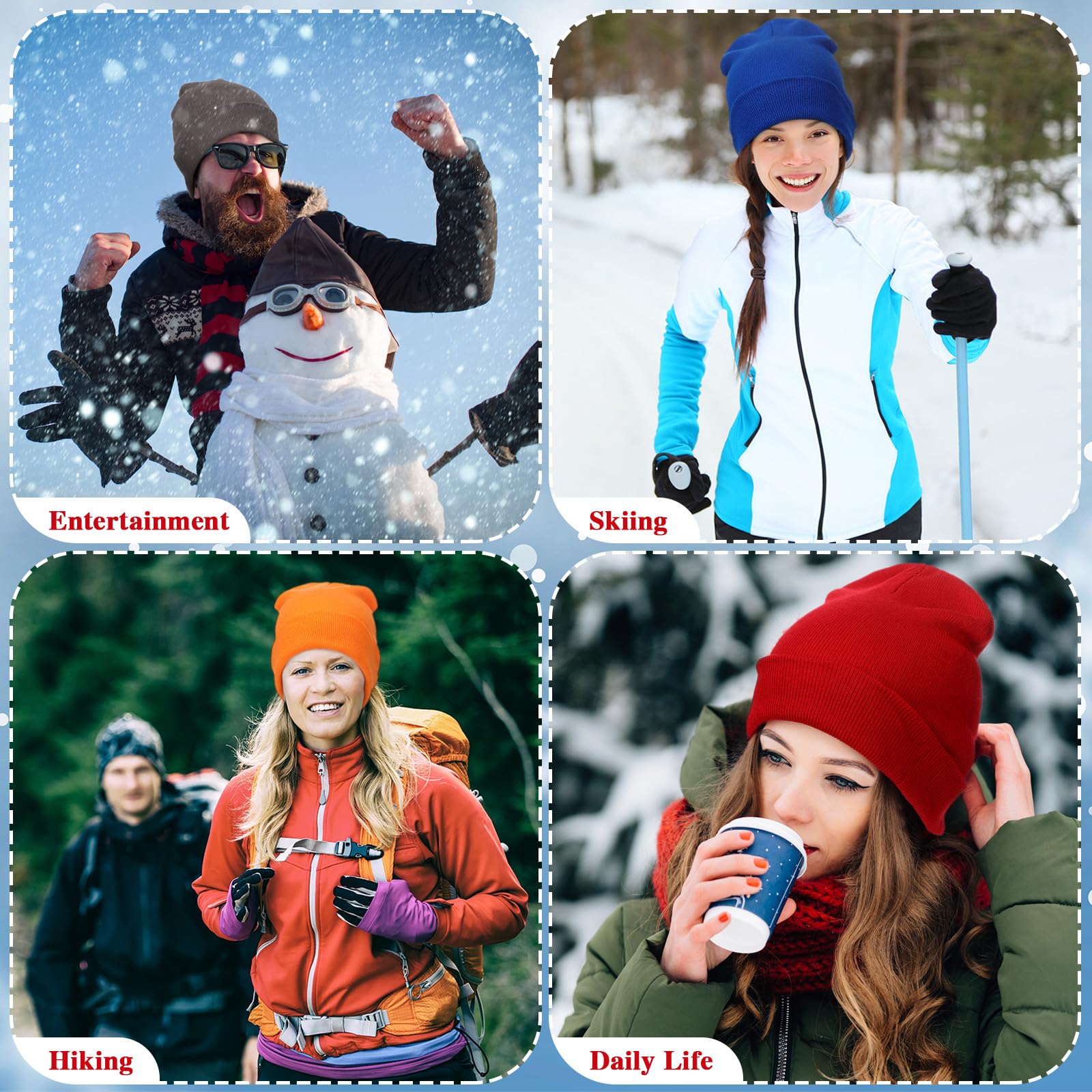 Suhine 36-teiliges Winter-Unisex-Handschuhe, Beanies, Halswärmer-Set, inkl. 12 gemütlichen Schal, 12 Strickmützen, 12 Handschuhe für Damen und Herren, Wohltätigkeitsgeschenk, Mehrfarbig, Einheitsgröße