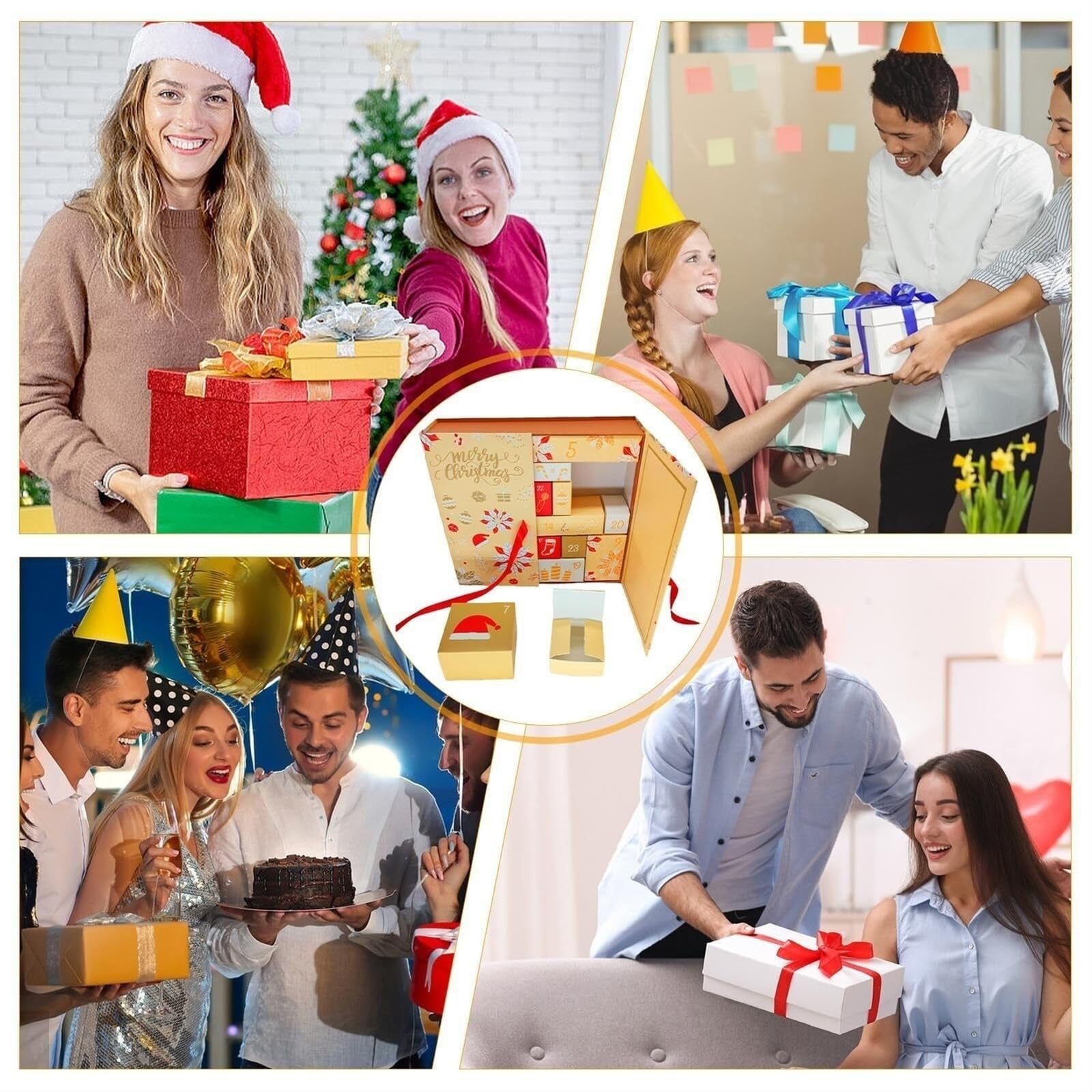 Leere Adventskalender-Boxen, Weihnachten, Leerer Adventskalender 2024, Selbstbefüllender Adventskalender, 24 Raster, Erwachsene Haben Ihren Eigenen Adventskalender Gemacht