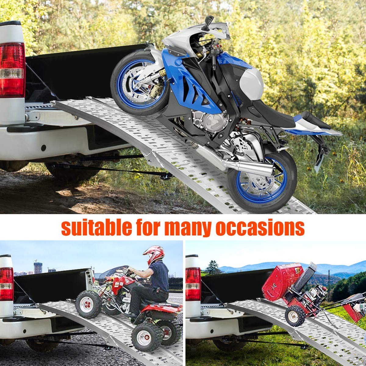 Buy TOOCAPRO Loading Ramps 2 Pcs 7.5' Folding Aluminum Load Ramps