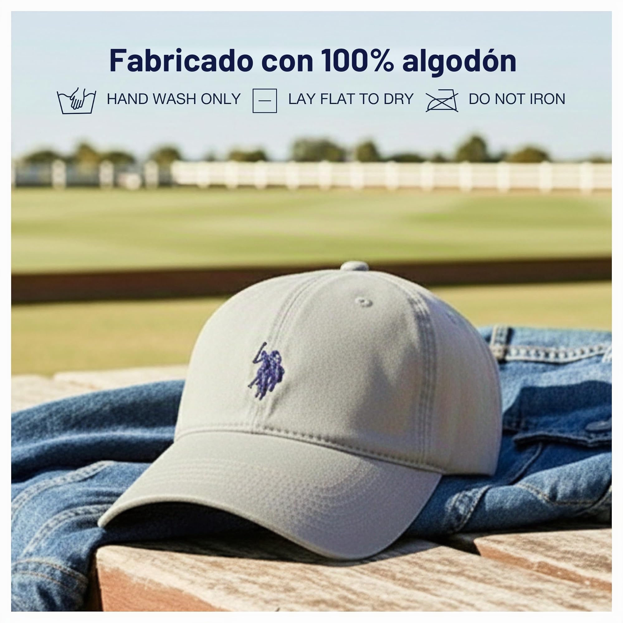 U.S. Polo Assn. Gorra de béisbol pequeña con logotipo de pony, 100 % algodón, gorra ajustable